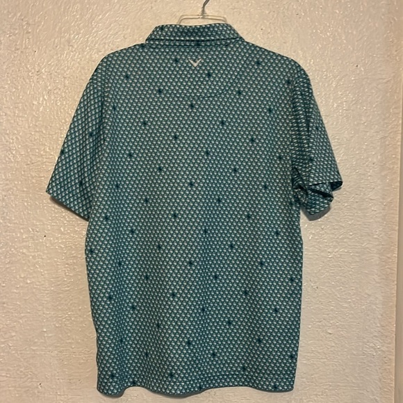 Callaway, turquoise flamingo, design button top, golf, shirt, size large - Picture 6 of 8